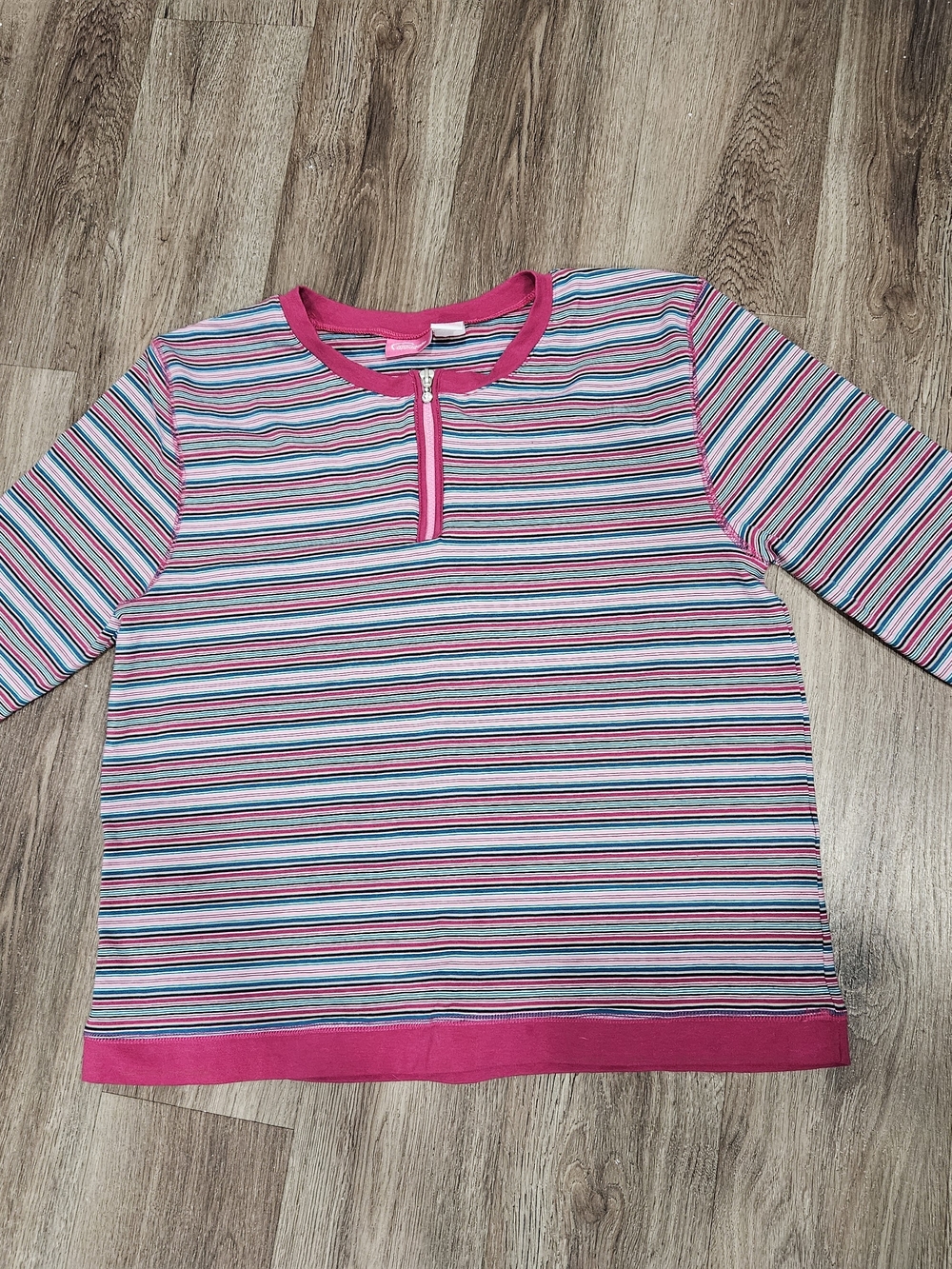 Pappagallo Pink & Blue Striped Long Sleeve Tee